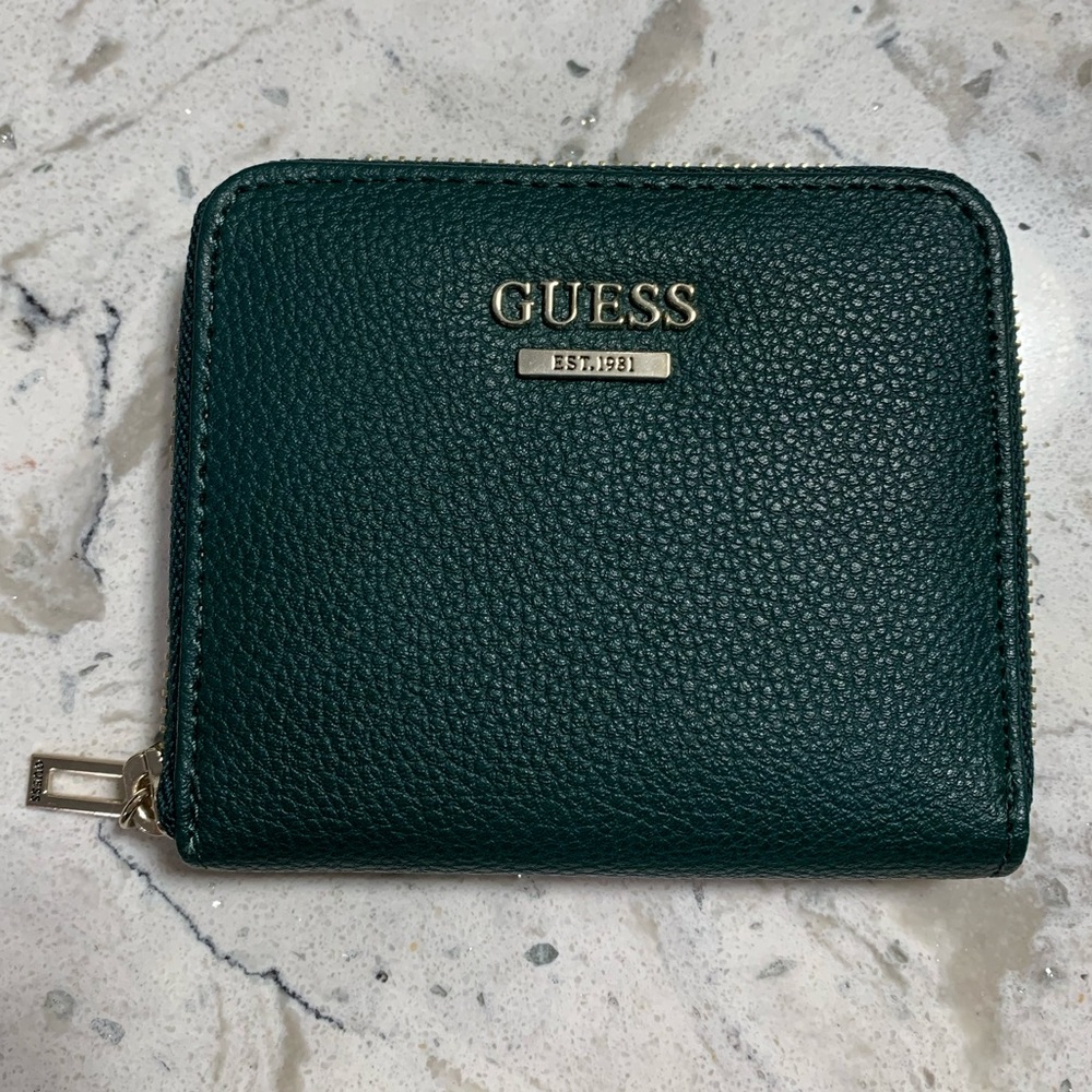 Forest Green Guess Compact Wallet